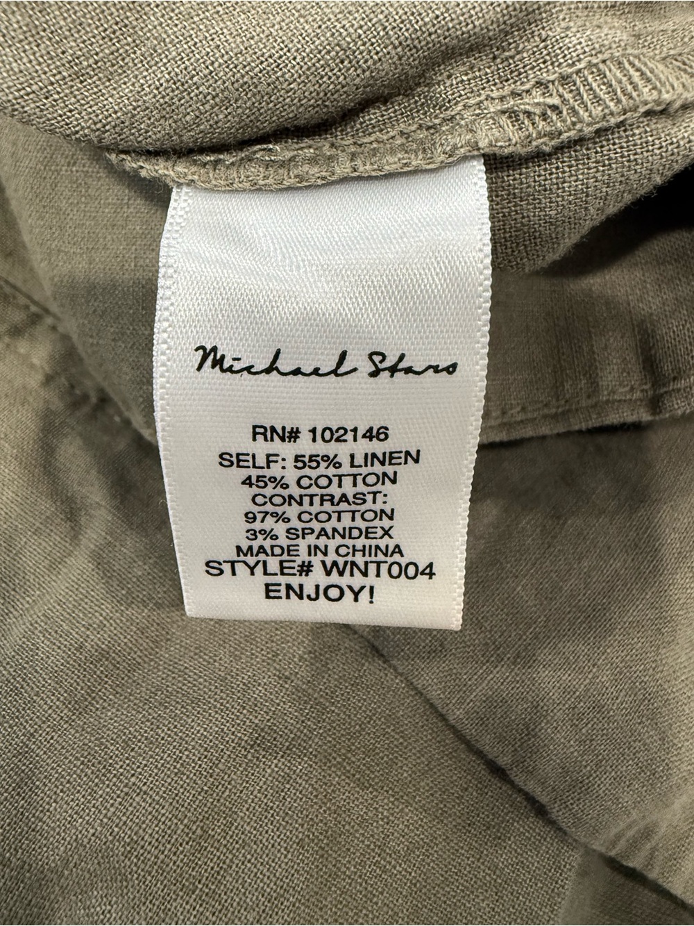 Michael Stars Wilhelmina Linen Blend Midi Dress M Olive Utility - Picture 7 of 8
